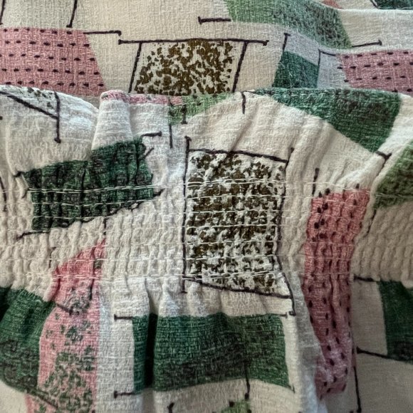 Mid-Century Bark Cloth Cafe Curtain Set - Picture 5 of 12